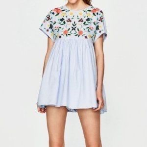 Zara Floral embroidered romper size medium